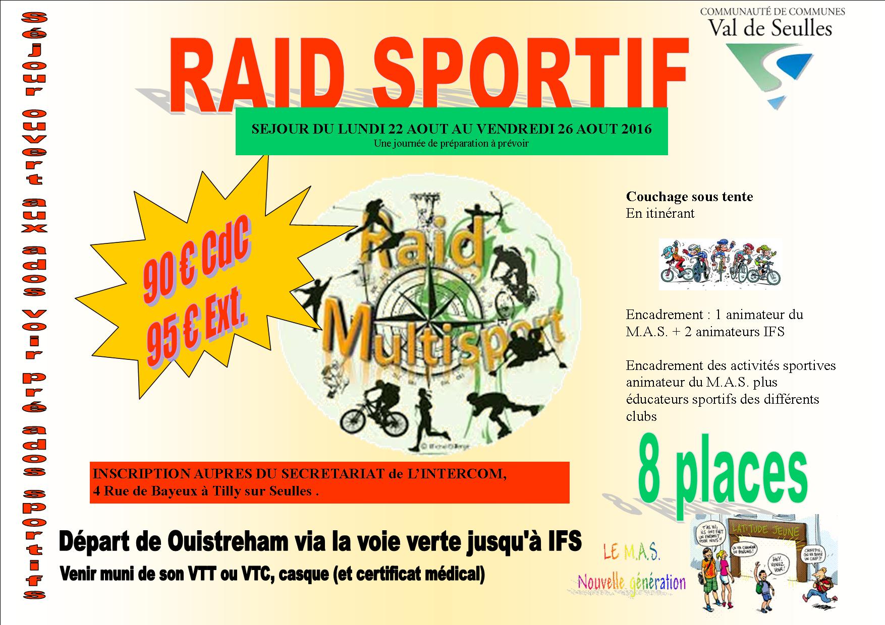 Séjour Août 2016 RAID SPORTIF en partenariat avec IFS